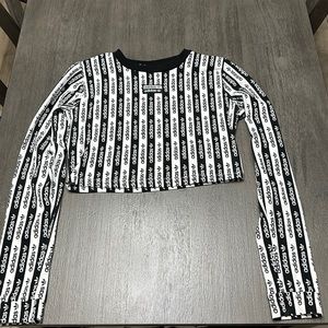 Adidas striped crop top
